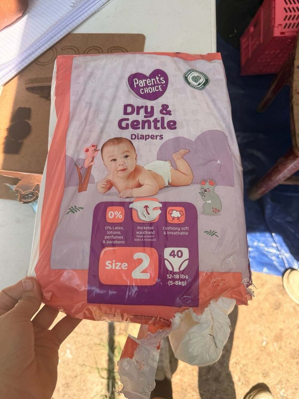 Parent's Choice Dry & Gentle Diapers Size 2, 40 Count